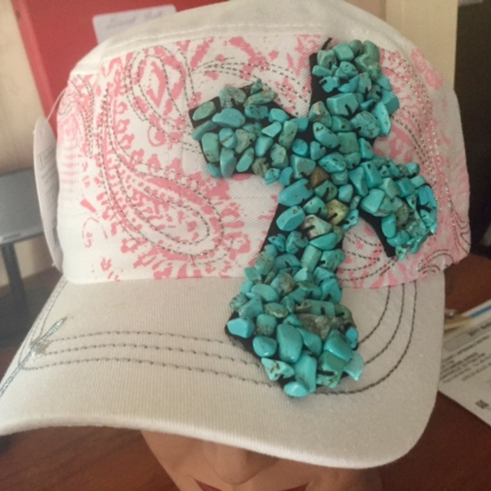Awesome Turquoise Cross Cap